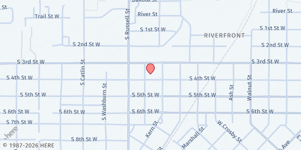 Map showing WMMHC- Carole Graham Home at 1330 S. 4th St. W., Missoula, MT