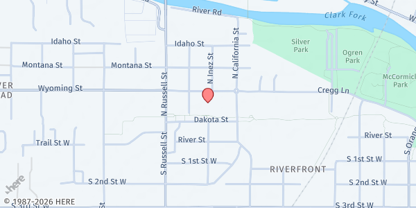 Map showing WMMHC-Stephens House at 1335 Wyoming St., Missoula, MT