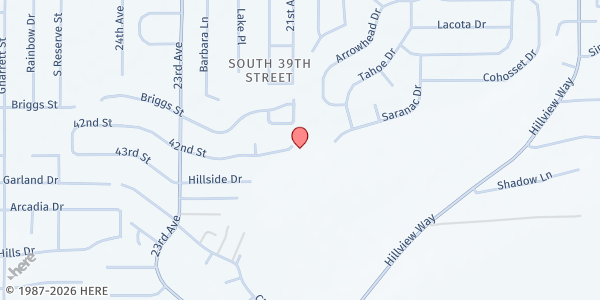 Map showing Youth Homes- Talbot Home for Boys at 2105 42nd Street, Missoula, MT