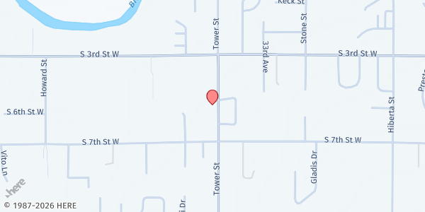 Map showing Youth Homes – Talbot Home for Girls at 815 Tower Street, Missoula, MT