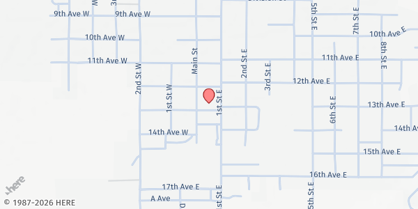 Map showing Lake House Group Home at 7 13th Ave East, Polson, MT