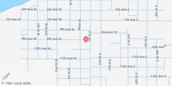 Map showing Polson Loaves & Fish Pantry at 904 1st Street E, Polson, MT