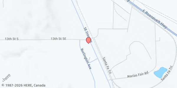 Map showing Up North Meats at 1316 Packing Plant Rd, Shelby, MT