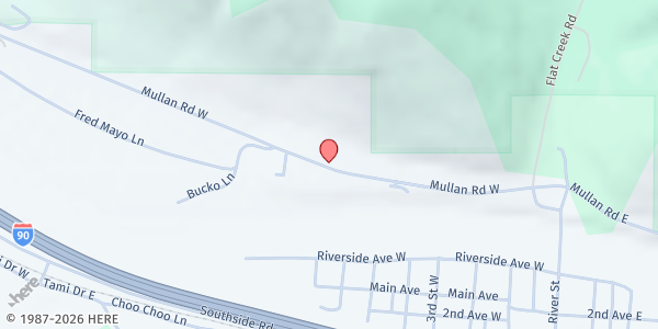 Map showing Community Food Bank of Mineral County at 45 Mullan Rd. West, Superior, MT