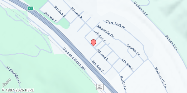 Map showing Superior School District at 1003 5th Ave. East, Superior, MT