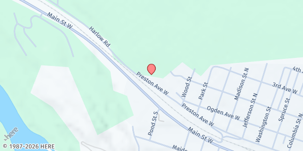 Map showing Gospel Mountain Assembly of God Food Bank at 1120 Preston Ave., Thompson Falls, MT