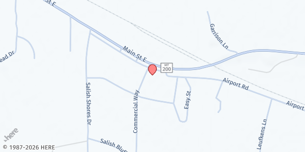 Map showing Open Door Baptist Church at 2912 Tradewinds Way, Thompson Falls, MT