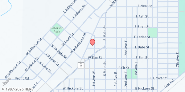 Map showing Headwaters Area Food Bank at 216 1st Ave. W, Three Forks, MT