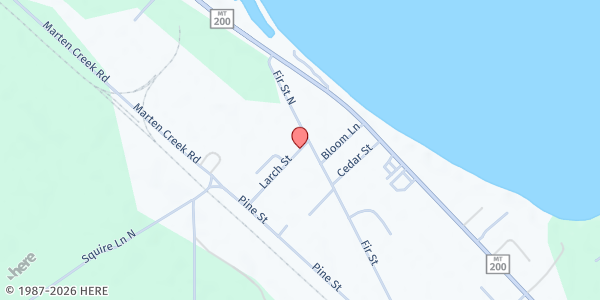 Map showing Trout Creek Senior Citizens at 10 Larch St., Trout Creek, MT