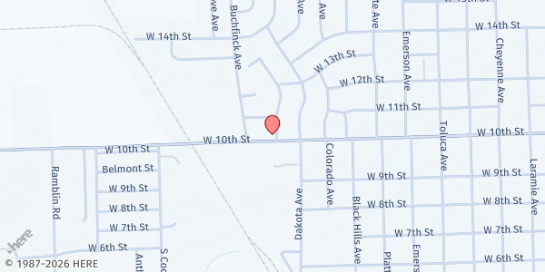 Map showing Alliance Seventh-Day Adventist Church at 1104 W 10th St, Alliance, NE