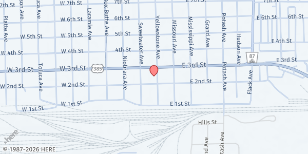 Map showing Senior Center at 212 Yellowstone Ave, Alliance, NE