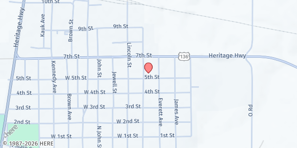 Map showing Alma Free Methodist Church at 312 5th St, Alma, NE