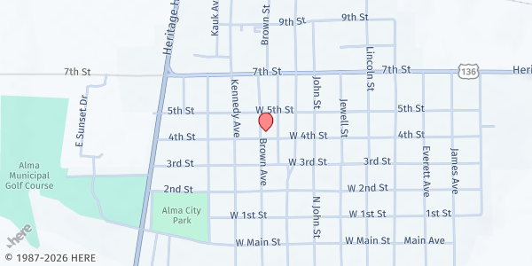 Map showing St Joseph Catholic Rectory at 810 W 4th St, Alma, NE