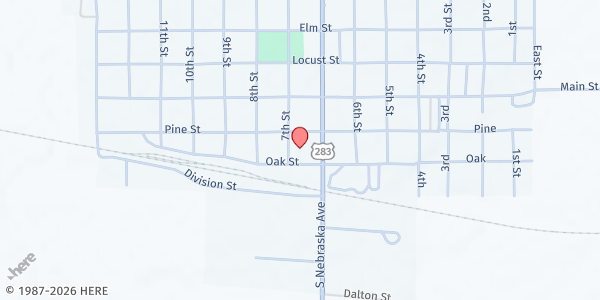 Map showing Arapahoe Area Pantry at 210 7th St, Arapahoe, NE