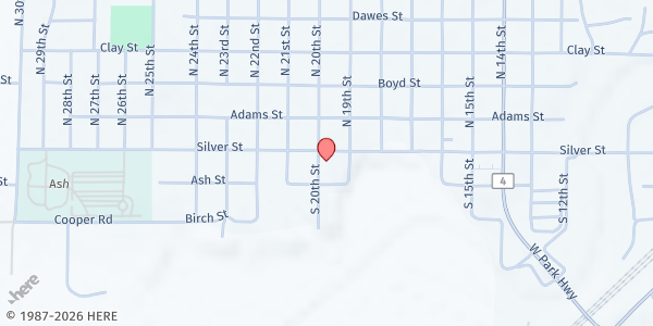 Map showing Food Bank of Lincoln at American Lutheran Church at 1941 Silver Street, Ashland, NE