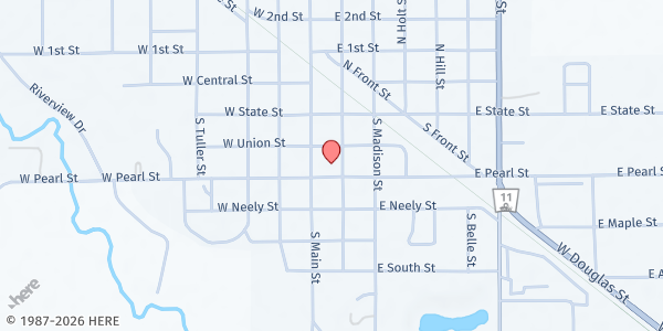 Map showing United Methodist Church at 210 S Williams St, Atkinson, NE