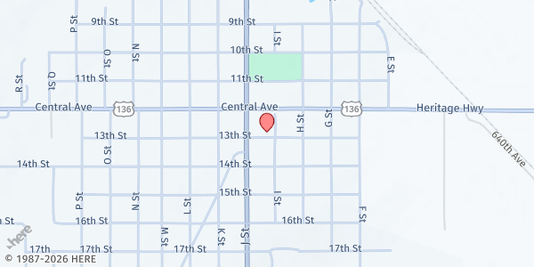 Map showing Project Response at 908 13th Street, Auburn, NE