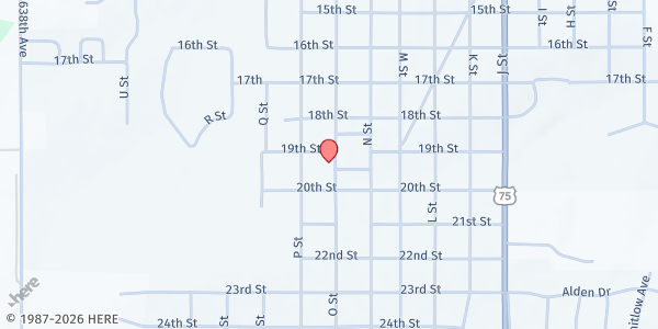 Map showing Southeast Nebraska Community Action-Auburn at 1908 O Street, Auburn, NE
