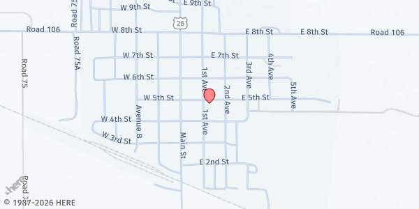 Map showing Cornerstone Fellowship Church at 434 1st Ave, Bayard, NE