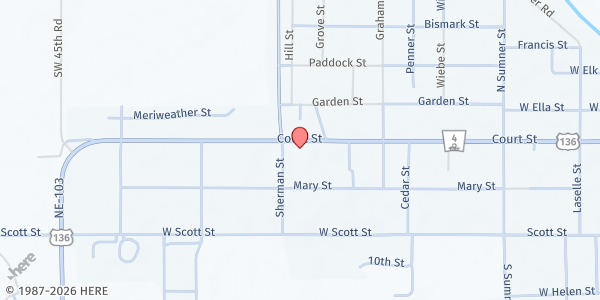 Map showing Child Nutrition Services - Beatrice at 829 W Court St #4, Beatrice, NE