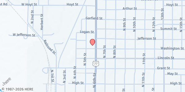 Map showing Community Pantry Beatrice at 701 North 6th Street, Beatrice, NE