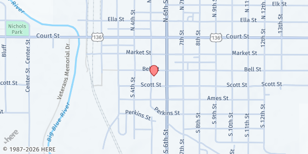 Map showing WIC Beatrice at 310 S 6th St Suite #8, Beatrice, NE