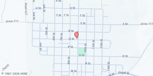 Map showing First Presbyterian Church at 822 Q St, Beaver City, NE