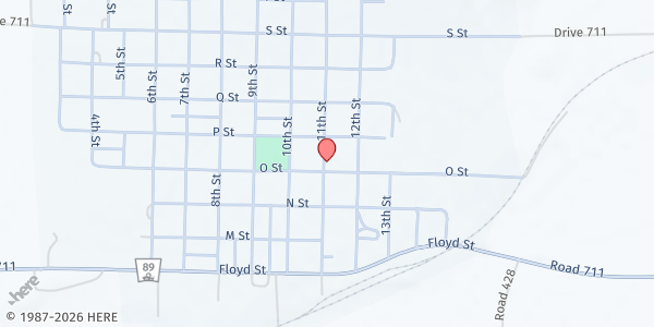 Map showing Free Methodist Church at 320 11th St, Beaver City, NE