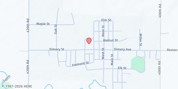 Map showing Food Bank of Lincoln at Hope Center at 816 Dimery Ave., Beaver Crossing, NE