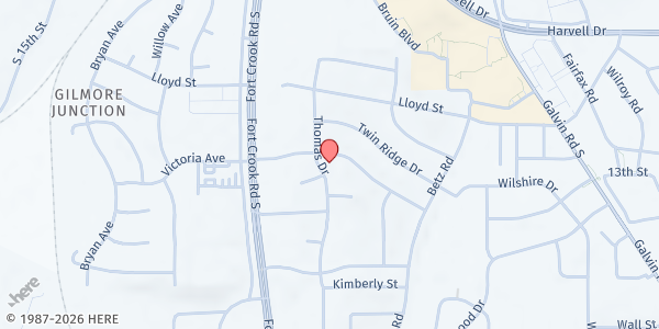 Map showing 04/25 Church of the Holy Spirit Mobile at 1305 Thomas Dr, Bellevue, NE