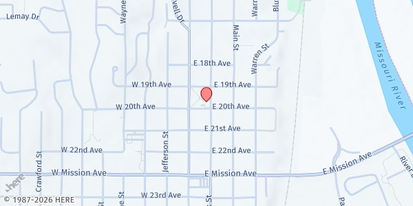 Map showing Bellevue Food Pantry at 1912 Hancock St, Bellevue, NE