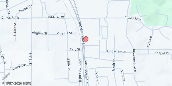 Map showing The Glory Tabernacle Inc. at 2214 Lindyview Rd, Bellevue, NE