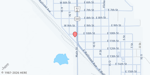 Map showing Bridgeport Food Pantry at 1011 Main St, Bridgeport, NE