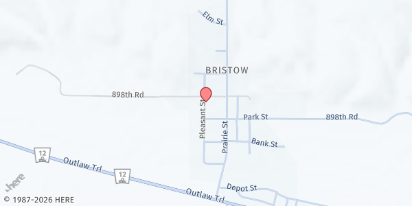 Map showing Trinity Lutheran Church at , Bristow, NE