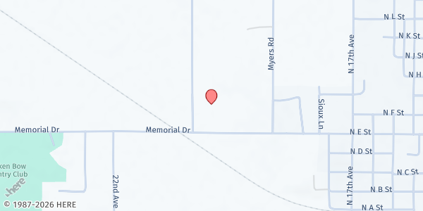 Map showing Bow Evangelical Free Church at 2079 Memorial Dr, Broken Bow, NE