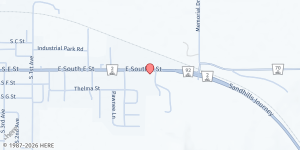 Map showing Central Nebraska Community Services - Broken Bow at 924 East S East St, Broken Bow, NE