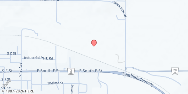 Map showing Custer County Fairgrounds at 44100 Memorial Dr, Broken Bow, NE