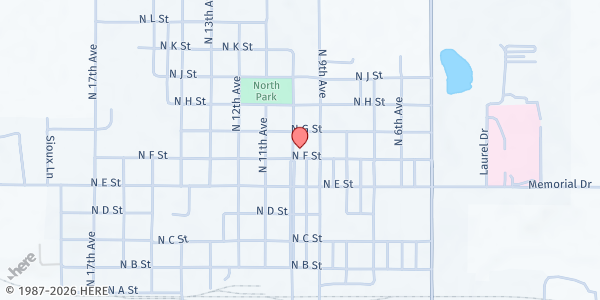 Map showing St John's Episcopal Church at 620 N 10th Ave, Broken Bow, NE
