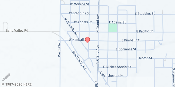 Map showing Callaway Community Center at 203 W Kimball St, Callaway, NE