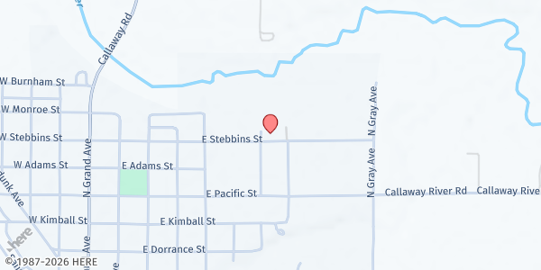 Map showing Callaway Community Church at 705 E Stebbins St, Callaway, NE