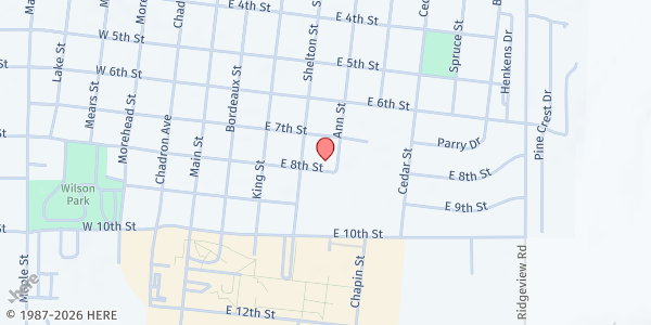 Map showing Immanuel Lutheran Church at 747 Ann St, Chadron, NE