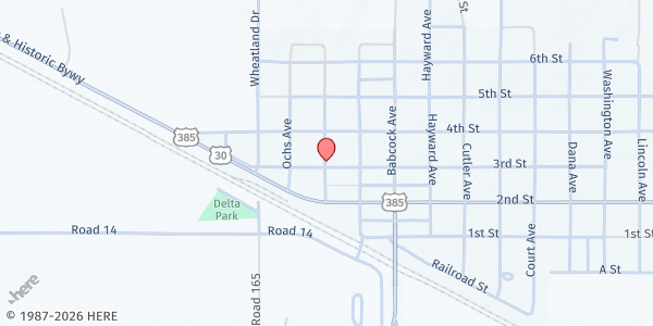 Map showing Chappell Food Pantry at 602 3rd St, Chappell, NE
