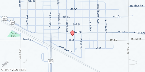 Map showing Holy Trinity Deuel County - Food Distribution Center at 1065 2nd St, Chappell, NE