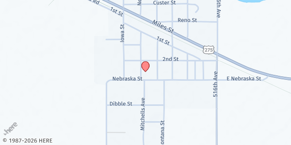 Map showing St Theresa Catholic Church at 509 Nebraska St, Clearwater, NE
