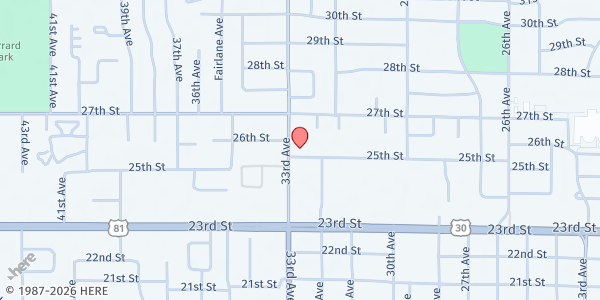 Map showing Columbus Area United Way at 3214 25th St, Columbus, NE