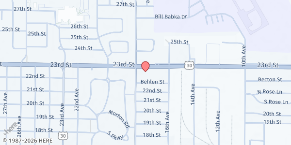 Map showing Salvation Army Columbus - Food Pantry at 1711 23rd St, Columbus, NE