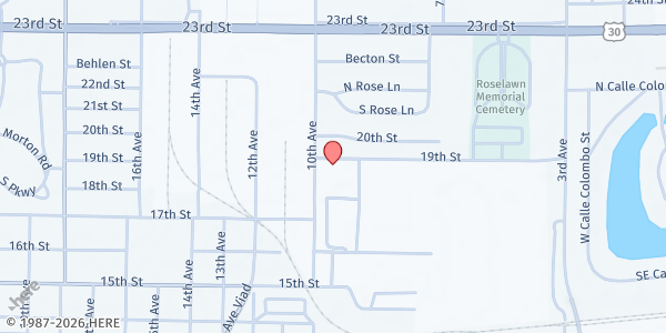 Map showing Simon House Pantry - Food Distribution Center at 1853 10th Ave, Columbus, NE