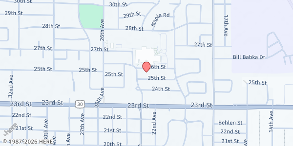 Map showing Trinity Lutheran Church LCMC at 2200 25th St, Columbus, NE