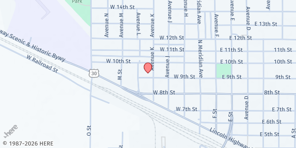 Map showing Cozad Haymaker Food Pantry at 410 W 9th St, Cozad, NE