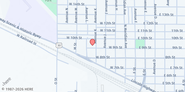 Map showing Cozad Haymaker Grand Generation Center at 410 W 9th St, Cozad, NE